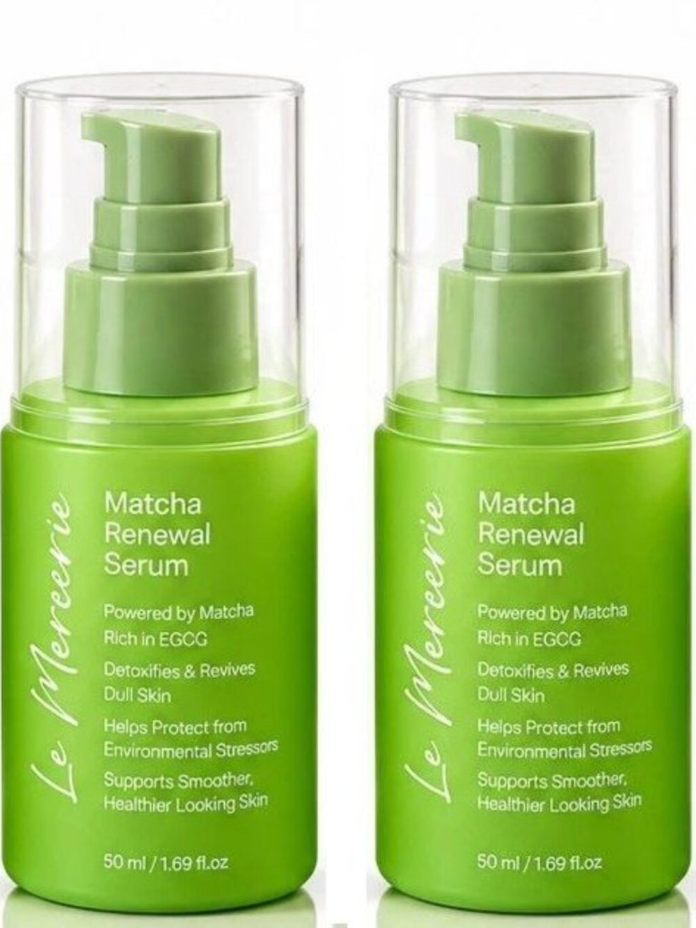 Le Mercerie Matcha Renewal Serum Face Treatment 1.69 fl oz (2-Pack)